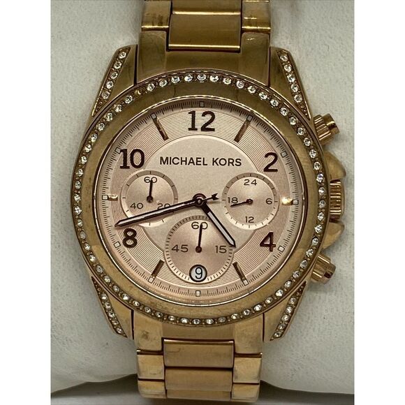 Michael Kors MK5263 Women's Gold Stainless Steel Quartz Analog Dial Watch GE533 - Picture 2 of 12